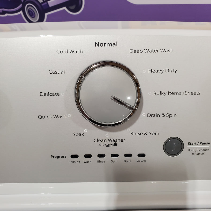 Whirlpool 3.5 cu. ft. High Efficiency Top Load Washing Machine with Deep Water Wash WTW4816FW - Scratch & Dent (Minor) and Whirlpool White Electric 7.0 Cu. Ft. Dryer with Auto Dry 16217 - WED4950HW - Scratch & Dent (Moderate)