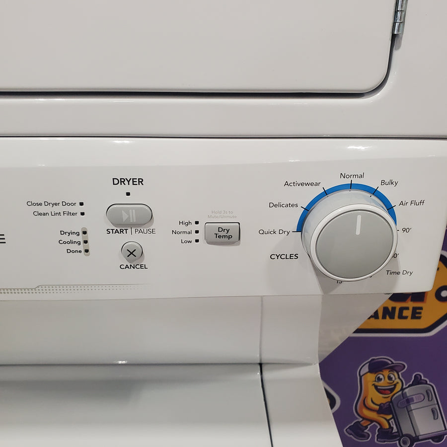 Frigidaire Electric Washer/Dryer Laundry Center - 3.9 Cu. Ft Washer and 5.5 Cu. Ft. Dryer 22SD056 - FLCE7522AW - Open Box