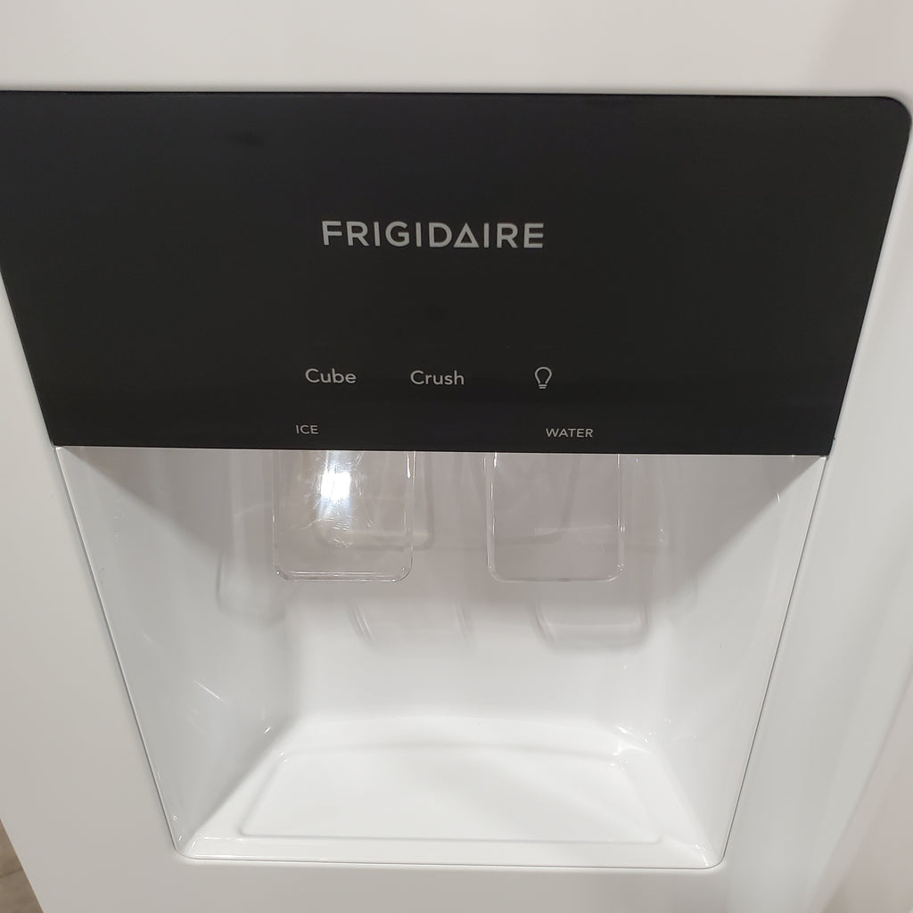Pictures of Frigidaire 36" Wide 25.6 cu. ft. Side by Side Refrigerator in White with Exterior Ice and Water Dispenser FRSS2623AW - Open Box - Neu Appliance Outlet - Discount Appliance Outlet in Austin, Tx
