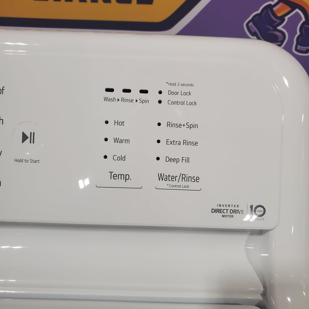 Pictures of ENERGY STAR LG 4.1 cu. ft. Top Load Washing Machine with 4-Way Agitator WT6105CW and ENERGY STAR LG 7.3 cu. ft. Electric Dryer with Smart Diagnosis DLE6100W - Open Box - Neu Appliance Outlet - Discount Appliance Outlet in Austin, Tx