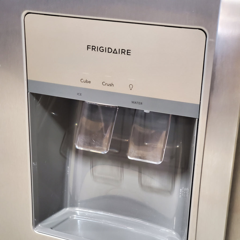 Pictures of Frigidaire 25.6-cu ft ENERGY STAR Side-by-Side Refrigerator with Ice Maker in Fingerprint Resistant Stainless Steel 3SD673 - FRSS26L3AF - Scratch and Dent (Minor) - Neu Appliance Outlet - Discount Appliance Outlet in Austin, Tx