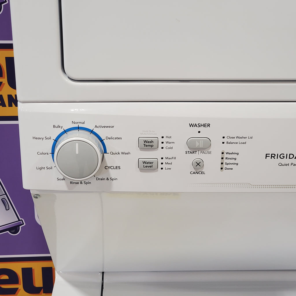 Pictures of Frigidaire Electric Washer/Dryer Laundry Center - 3.9 Cu. Ft Washer and 5.5 Cu. Ft. Dryer FLCE7522AW - Scratch & Dent (Minor) - Neu Appliance Outlet - Discount Appliance Outlet in Austin, Tx