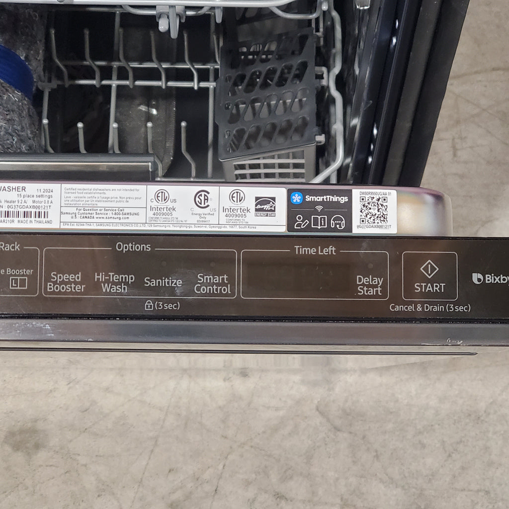 Pictures of Samsung AutoRelease Smart 39dBA Dishwasher with Linear Wash in Fingerprint Resistant Black Stainless Steel DW80R9950UG - Scratch and dent (minor) - Neu Appliance Outlet - Discount Appliance Outlet in Austin, Tx