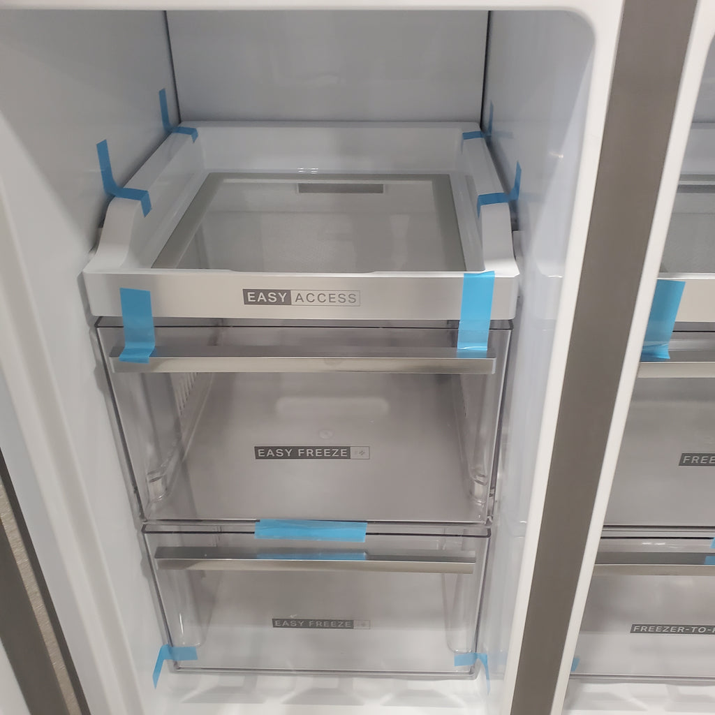 Pictures of Whirlpool Stainless Steel Counter Depth 4 Door French Door 36 Inch Refrigerator with Ice Maker in Door and Triple Evaporation System WRQC7836RZ - Scratch and Dent (Minor) - Neu Appliance Outlet - Discount Appliance Outlet in Austin, Tx