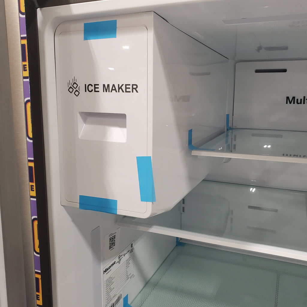 Pictures of Hisense PureFlat 25.6-cu ft 4-Door Smart French Door Refrigerator with Ice Maker, Water and Ice Dispenser (Stainless Steel) ENERGY STAR - Scratch and Dent (Minor) - Neu Appliance Outlet - Discount Appliance Outlet in Austin, Tx