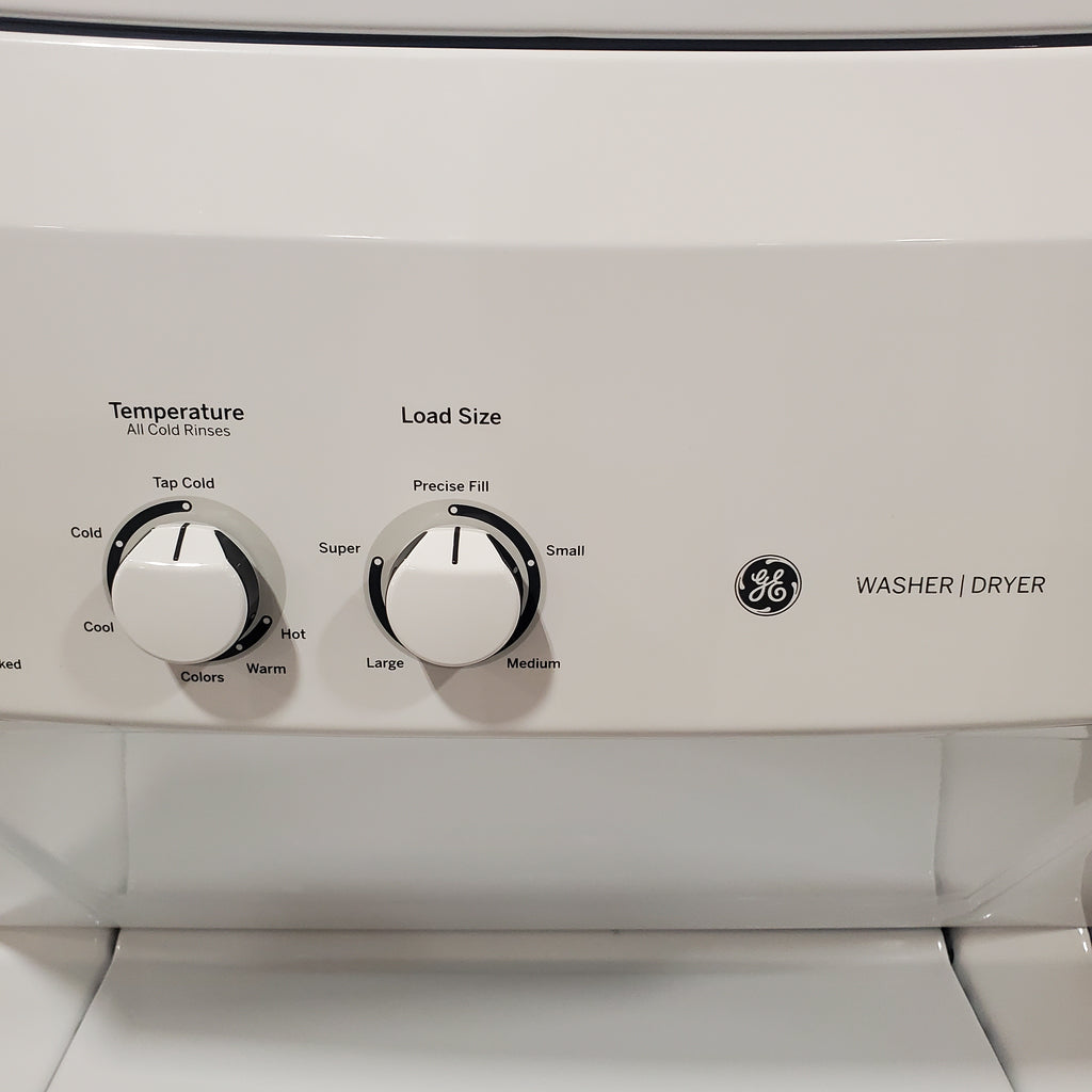 Pictures of GE Unitized Spacemaker® 3.8 cu. ft. Capacity Washer with Stainless Steel Basket and 5.9 cu. ft. Capacity Electric Dryer 3SD715 - GUD27ESSMWW - Open Box - Neu Appliance Outlet - Discount Appliance Outlet in Austin, Tx