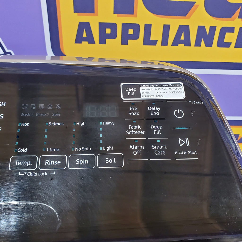 Pictures of Samsung 5.0 cu. ft. High Efficiency Top Load Washer with Active WaterJet in Champagne 1CR04086 - WA50T5300AC - Certified Refurbished - Neu Appliance Outlet - Discount Appliance Outlet in Austin, Tx