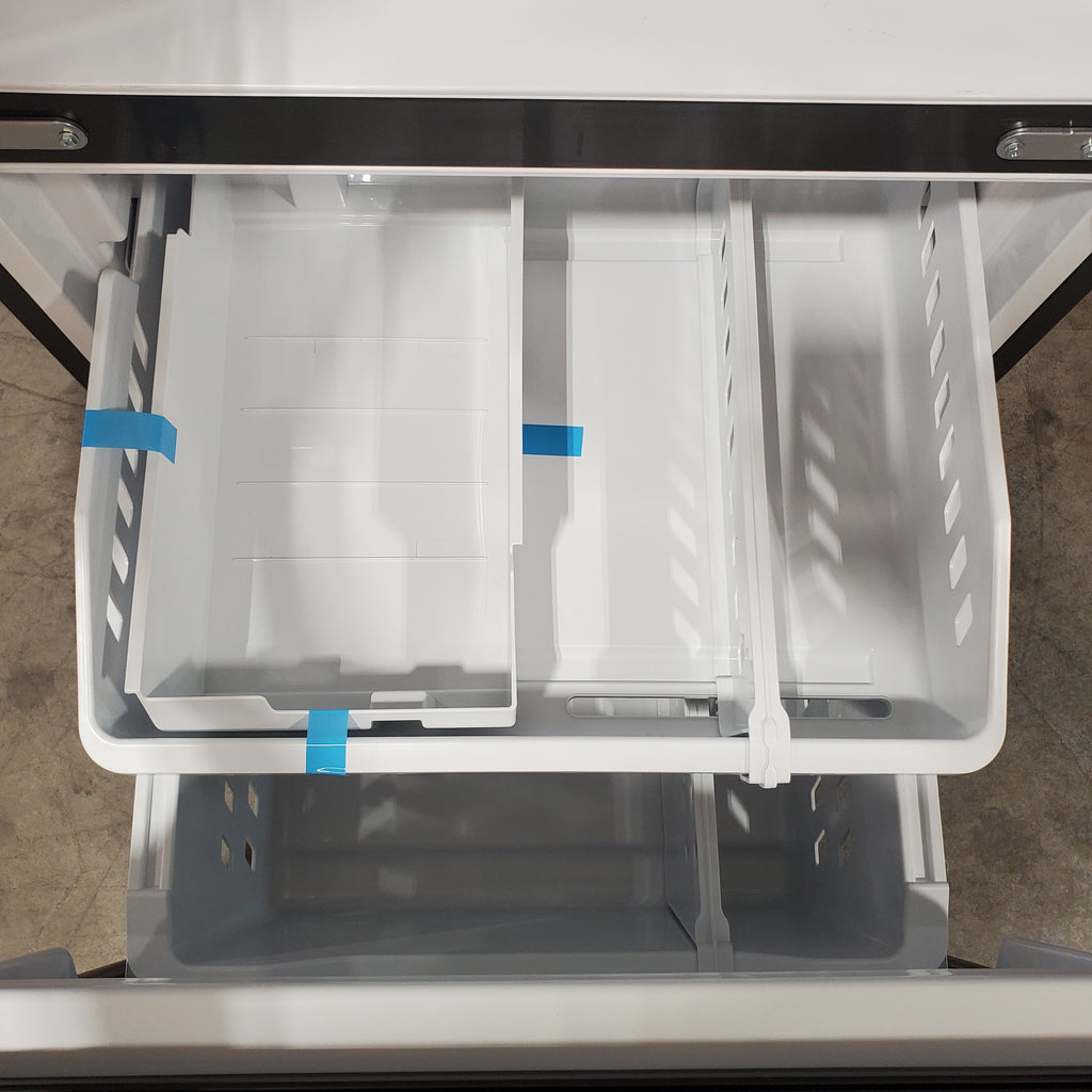 Pictures of GE® ENERGY STAR® 30" Wide 20.8 Cu. Ft. French-Door Refrigerator with Icemaker and Advanced Water Filtration GNE21FYKFS - Scratch & Dent (Minor) - Neu Appliance Outlet - Discount Appliance Outlet in Austin, Tx