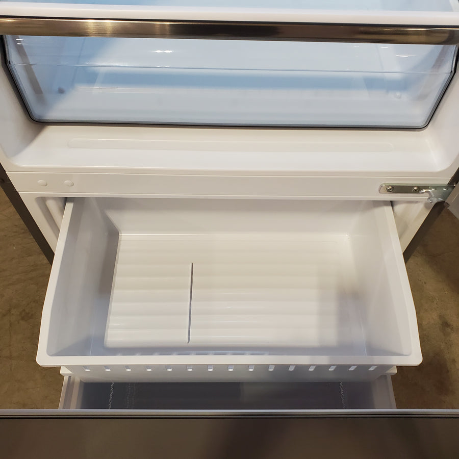 Hisense Counter Depth Bottom Freezer 17.2 Cu. Ft. Refrigerator with LED Lighting and Super Cool and Super Freeze in Fingerprint Stainless Steel 22137390 - HRB171N6ASE - Scratch and Dent (Moderate)