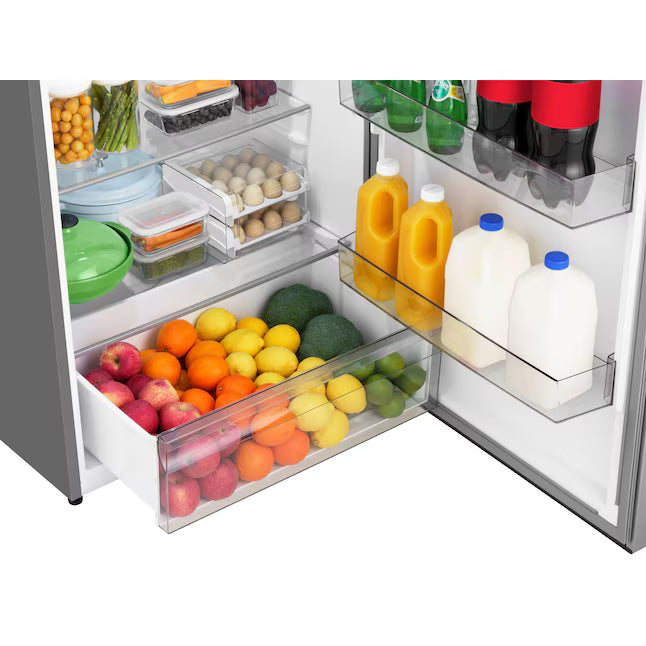 Hisense 21.2-cu ft Standard-Depth 30-in Wide Top-Freezer Refrigerator ( Stainless Steel ) Garage Ready ENERGY STAR Certified