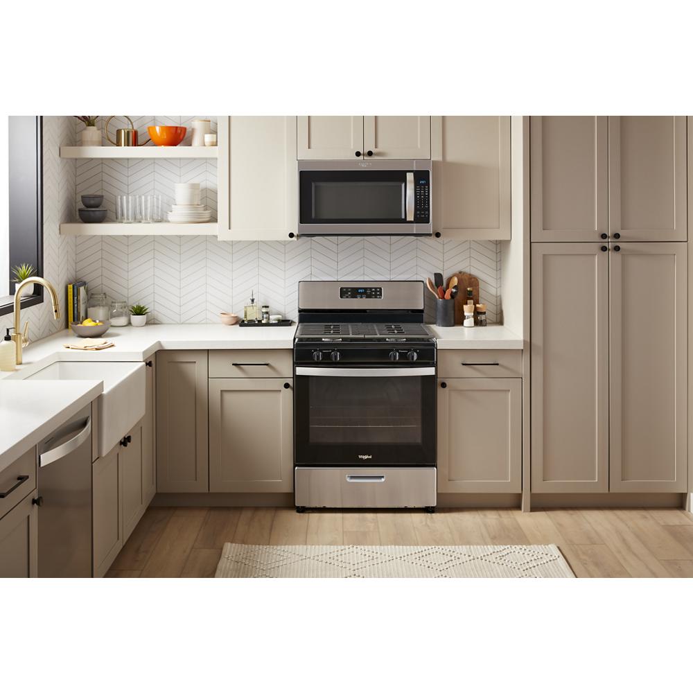 Pictures of Whirlpool Stainless 5.1 Cu. Ft. Freestanding Gas Range with Broiler Drawer and Two Speed Heat Burners WFG320M0MS - New In Box - Neu Appliance Outlet - Discount Appliance Outlet in Austin, Tx