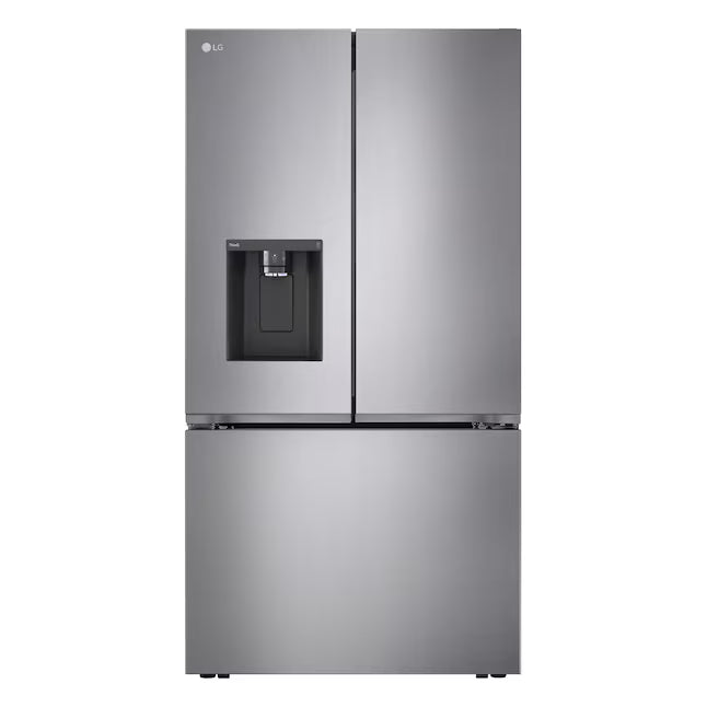 LG Counter-Depth 25.5-cu ft 36-in Wide French Door Refrigerator with Ice Maker ENERGY STAR Certified in PrintProof Stainless Steel LF26C6230V - Scratch & Dent (Moderate)