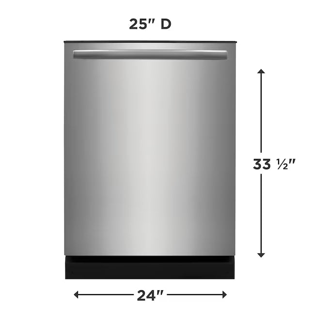Frigidaire Gallery 24-in Top Control Built-in Dishwasher, OrbitClean Wash System, 51-Decibel in Stainless Steel GDHH4527AF - Scratch & Dent (Moderate)