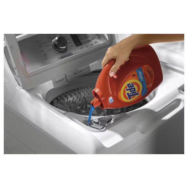 GE® 5.0 cu. ft. Capacity Smart Washer with Stainless Steel Basket in White GTW750CSLWS - Certified Refurbished
