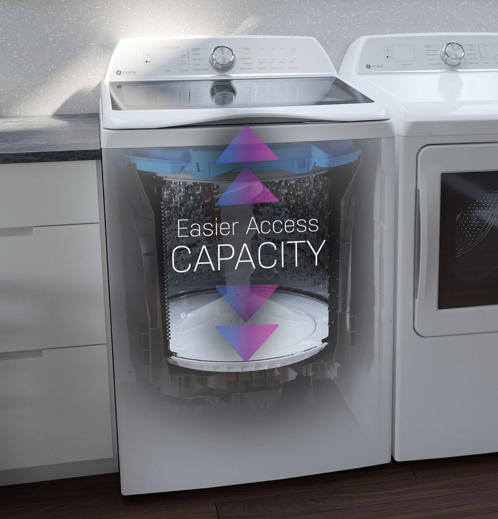 Pictures of GE Profile™ ENERGY STAR® 5.0 cu. ft. Capacity Washer with Smarter Wash Technology and FlexDispense™ PTW600BPRDG - New in Box - Neu Appliance Outlet - Discount Appliance Outlet in Austin, Tx
