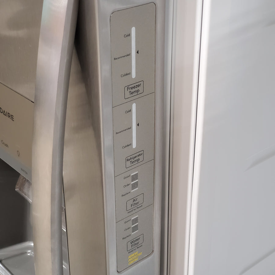 Frigidaire 25.6-cu ft ENERGY STAR Side-by-Side Refrigerator with Ice Maker in Fingerprint Resistant Stainless Steel 22SD031 - FRSS26L3AF - Scratch & Dent (Minor)