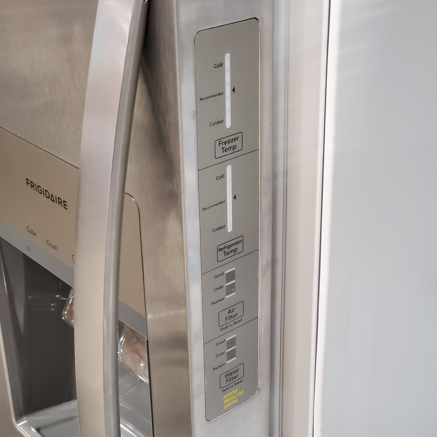 Frigidaire 33" Wide 22.3 cu. ft. ENERGY STAR Side by Side Refrigerator Stainless Steel with Exterior Water and Ice Dispenser 22SD024 - FRSS2323AS - Open Box
