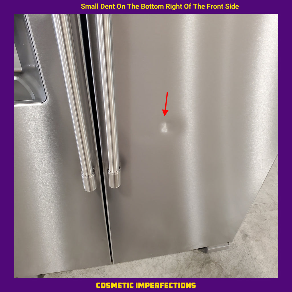 Pictures of Maytag 25 cu. ft. Side by Side Refrigerator with Exterior Ice and Water Dispenser in Fingerprint Resistant Stainless Steel MSS25C4MGZ - Scratch & Dent (Moderate) - Neu Appliance Outlet - Discount Appliance Outlet in Austin, Tx