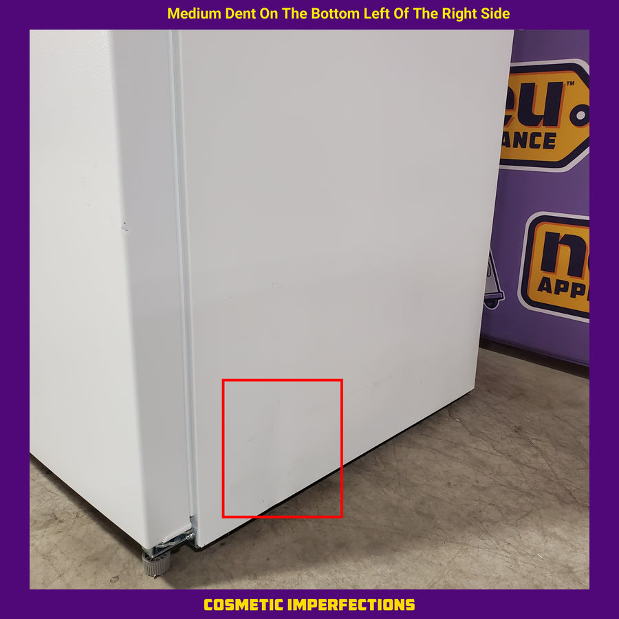 Vissani 18.1 cu. ft. Top Freezer Refrigerator with Adjustable Glass Shelving in White, Garage Ready 25137SD702 - MDTF18WHR5 - Scratch & Dent (Major)