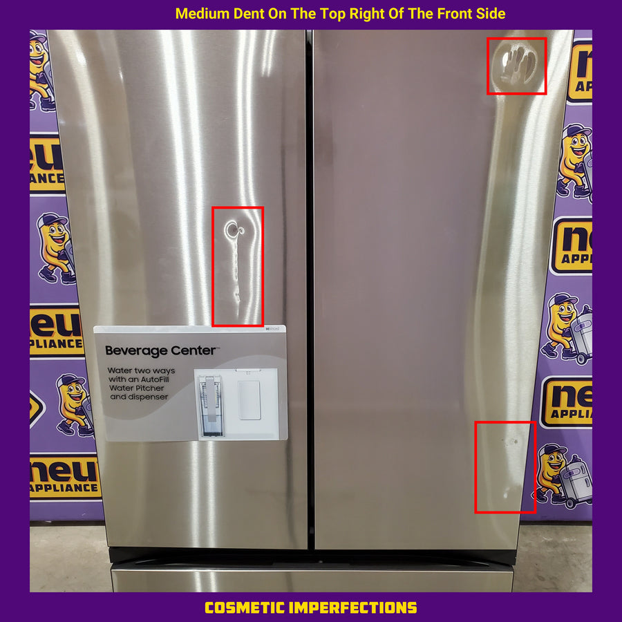 Samsung Bespoke 3-Door French Door Refrigerator (30 cu. ft.) with Beverage Center™ in Stainless Steel with Auto Fill Water Pitcher 251310SD903 - RF30BB6600QL - Scratch & Dent (Major)