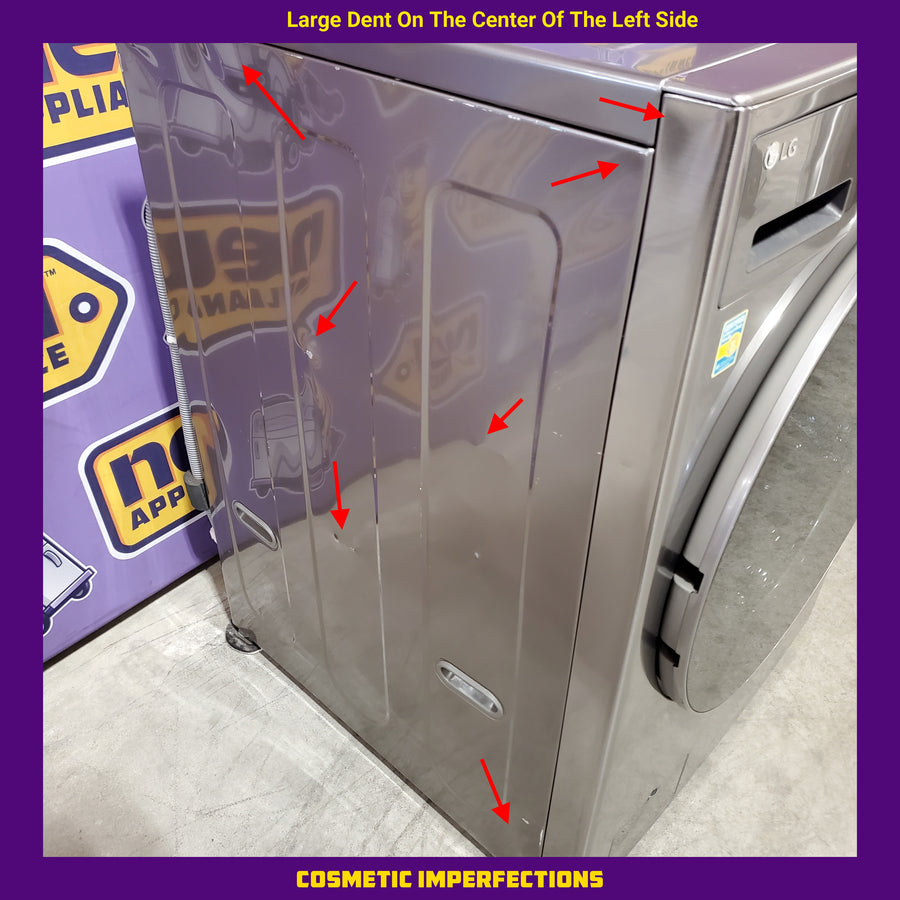 LG 4.5 cu. ft. Smart Front Load Washer with TurboWash® 360° and ezDispense® WM5700HVA - Scratch & Dent (Moderate) and 7.4 cu. ft. Ultra Large Capacity Smart Front Load Electric Dryer with Built-In Intelligence & TurboSteam® 16275 - DLEX6700B - Open Box