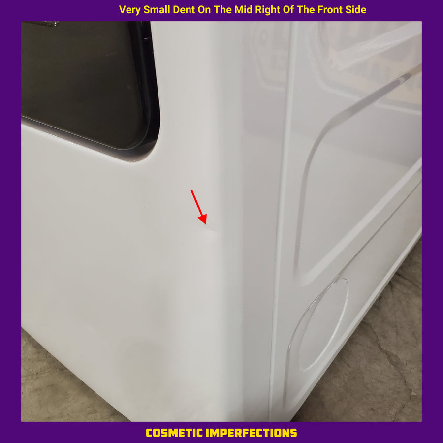 GE Profile 7.4 cu. ft. Smart Electric Dryer in White with Steam, Sanitize Cycle, and Sensor Dry, ENERGY STAR PTD70EBSTWS- Scratch & Dent (Moderate)