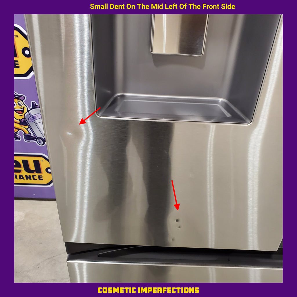 Pictures of Samsung 26 cu. ft. Counter Depth Mega Capacity 3-Door Stainless Steel French Door Refrigerator with External Water and Ice Dispenser 4SD421 - RF27CG5B10SRAA - Scratch & Dent - Minor - Neu Appliance Outlet - Discount Appliance Outlet in Austin, Tx