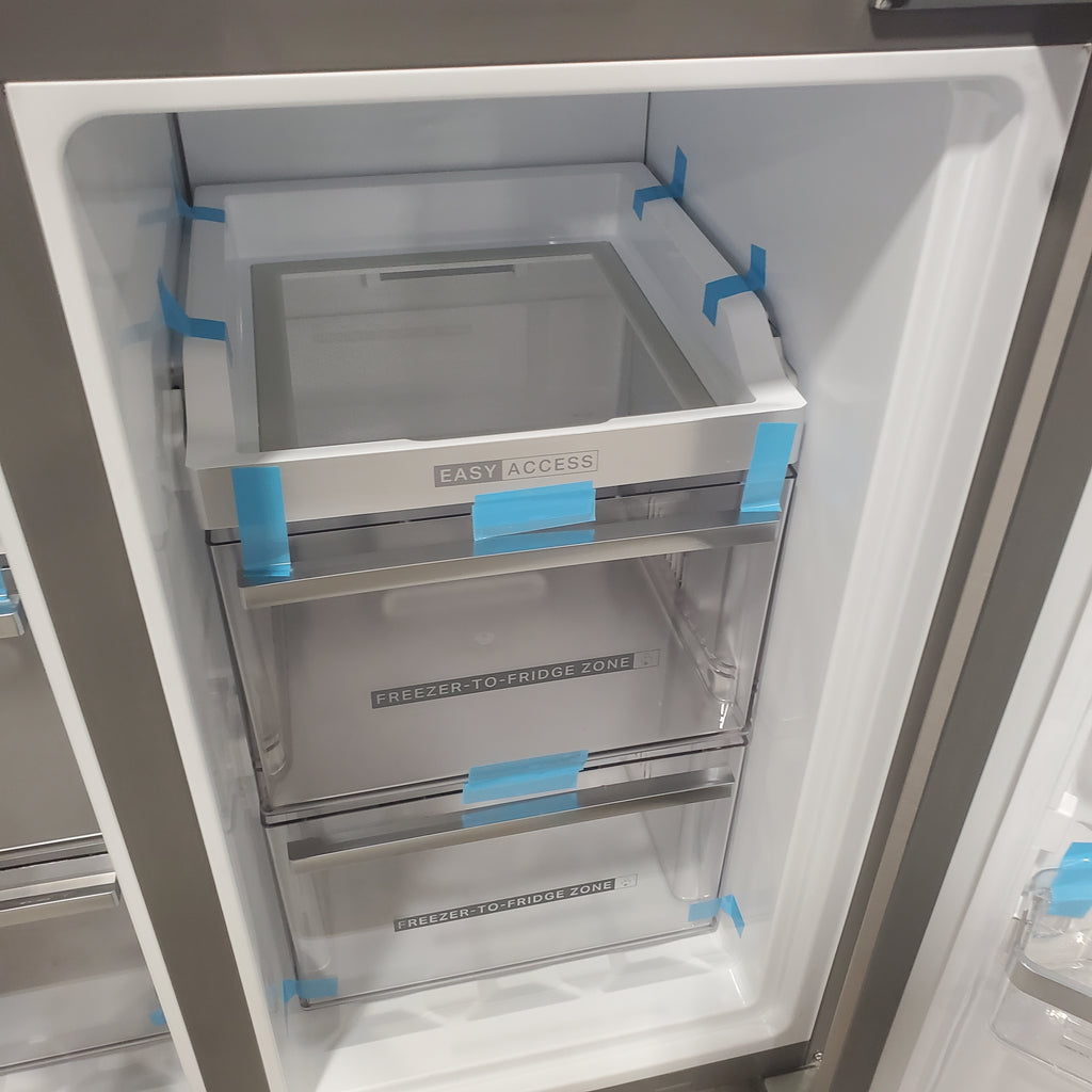 Pictures of Whirlpool Stainless Steel Counter Depth 4 Door French Door 36 Inch Refrigerator with Ice Maker in Door and Triple Evaporation System WRQC7836RZ - Scratch and Dent (Minor) - Neu Appliance Outlet - Discount Appliance Outlet in Austin, Tx