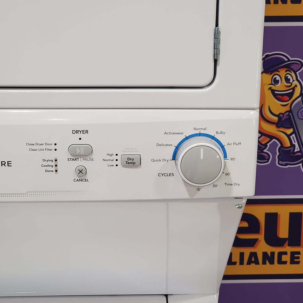 Pictures of Frigidaire Electric Washer/Dryer Laundry Center - 3.9 Cu. Ft Washer and 5.5 Cu. Ft. Dryer FLCE7522AW - Scratch & Dent (Moderate) - Neu Appliance Outlet - Discount Appliance Outlet in Austin, Tx