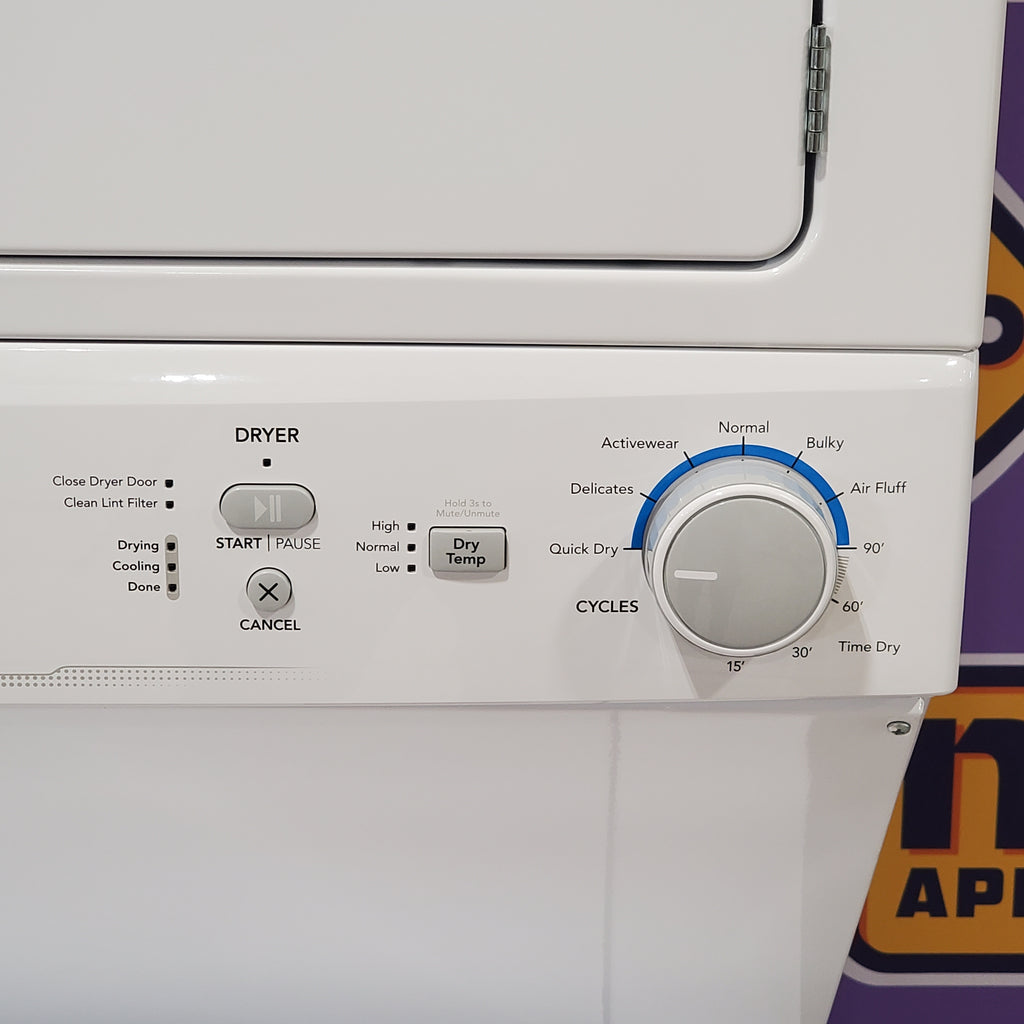 Pictures of Frigidaire Electric Washer/Dryer Laundry Center - 3.9 Cu. Ft Washer and 5.5 Cu. Ft. Dryer FLCE7522AW - Scratch & Dent (Minor) - Neu Appliance Outlet - Discount Appliance Outlet in Austin, Tx