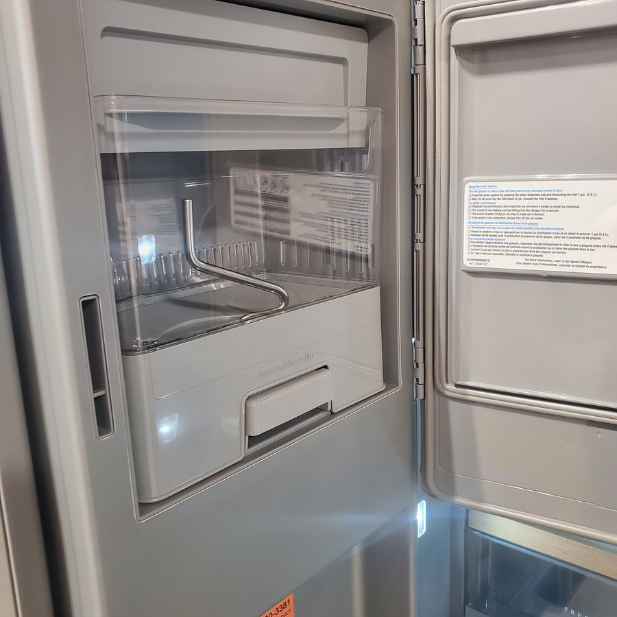 KitchenAid 36 in. 30 cu. ft. Standard Depth French Door Refrigerator in PrintShield Stainless with Exterior Water and Ice KRFF436SPS - Scratch & Dent (Minor)