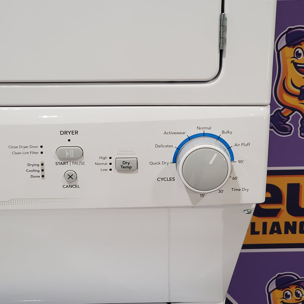 Pictures of Frigidaire Electric Washer/Dryer Laundry Center - 3.9 Cu. Ft Washer and 5.5 Cu. Ft. Dryer FLCE7522AW - Scratch & Dent (Minor) - Neu Appliance Outlet - Discount Appliance Outlet in Austin, Tx
