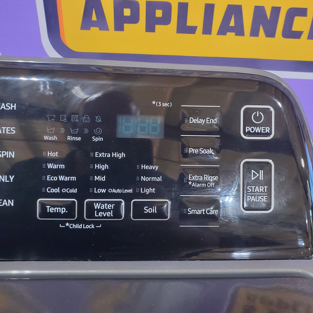 Pictures of Samsung 4.4 cu. ft. Top Load Washer with ActiveWave™ Agitator and Active WaterJet in Platinum 1CR03121 - WA44A3405AP - Certified Refurbished - Neu Appliance Outlet - Discount Appliance Outlet in Austin, Tx