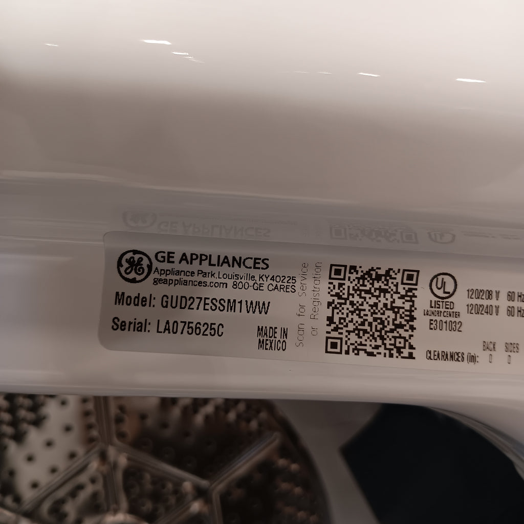Pictures of GE Unitized Spacemaker® 3.8 cu. ft. Capacity Washer with Stainless Steel Basket and 5.9 cu. ft. Capacity Electric Dryer GUD27ESSMWW - New in Box - Neu Appliance Outlet - Discount Appliance Outlet in Austin, Tx