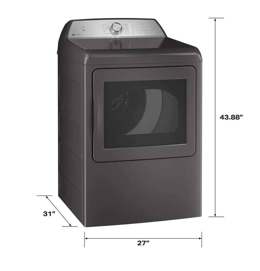 Pictures of GE Profile ENERGY STAR 7.4 cu. ft. Electric Dryer with 120 ft. Venting in Diamond Gray 3SD634 - PTD60EBPRDG - Open Box - Neu Appliance Outlet - Discount Appliance Outlet in Austin, Tx