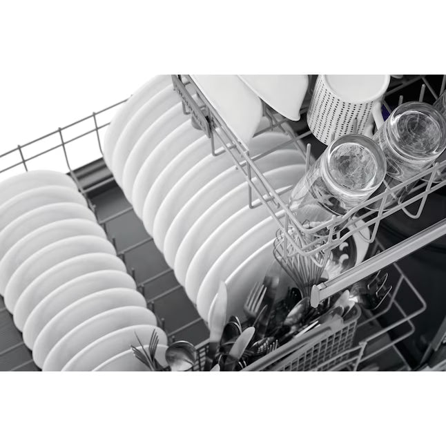 Frigidaire 24 In. in. Front Control Built-In Tall Tub Dishwasher in White with 3-Cycles, 55 dBA 20534SD696 - FFCD2413UW - Scratch & Dent (Moderate)