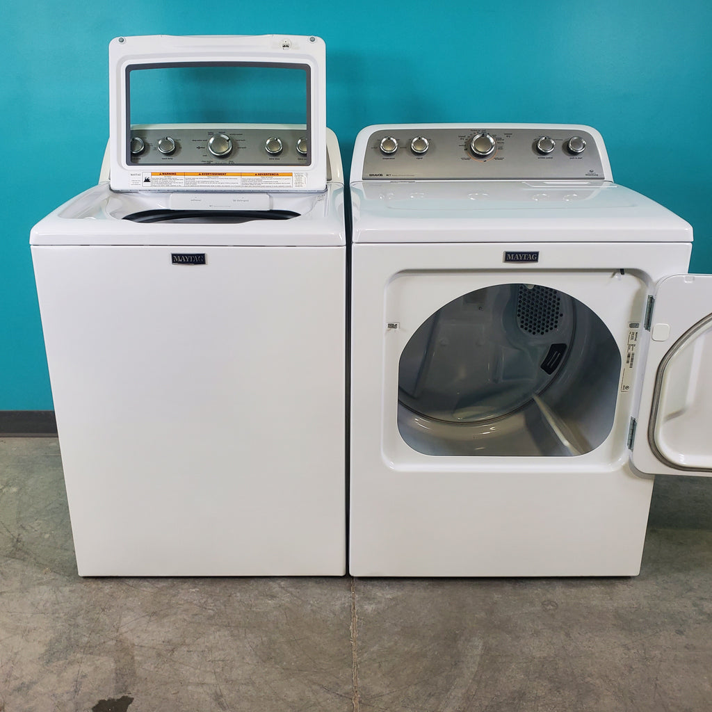 Pictures of Neu Elite Maytag Bravos High Capacity Impeller Washer & Gas Dryer Set: 4.3 cu. ft. High Capacity Impeller Washer With Extra Water Cycle / Option & 7.0 cu. ft. Gas Dryer With Auto Sensor Dry  - Certified Refurbished - Neu Appliance Outlet - Discount Appliance Outlet in Austin, Tx