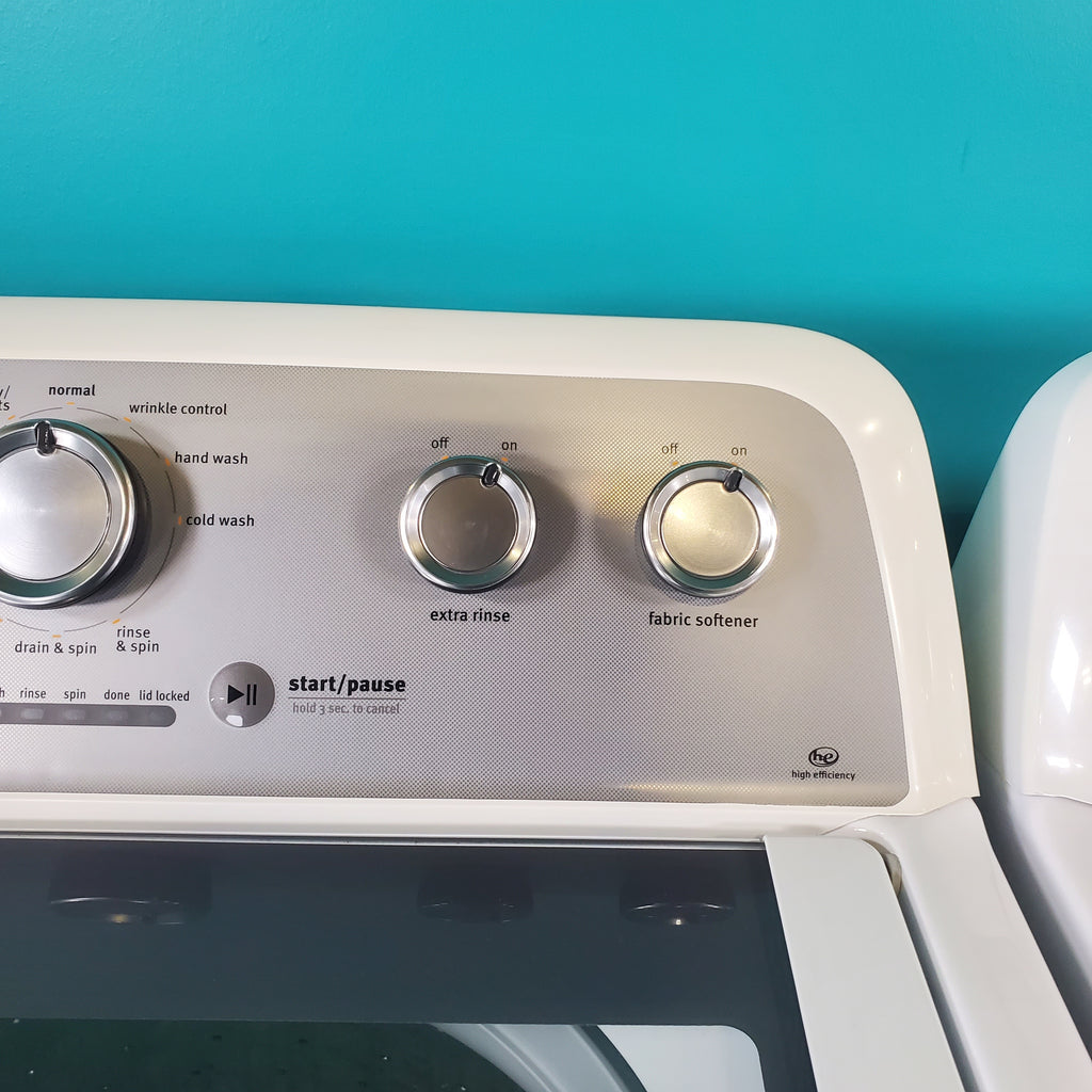 Pictures of Neu Elite Maytag Bravos High Capacity Impeller Washer & Gas Dryer Set: 4.3 cu. ft. High Capacity Impeller Washer With Extra Water Cycle / Option & 7.0 cu. ft. Gas Dryer With Auto Sensor Dry  - Certified Refurbished - Neu Appliance Outlet - Discount Appliance Outlet in Austin, Tx