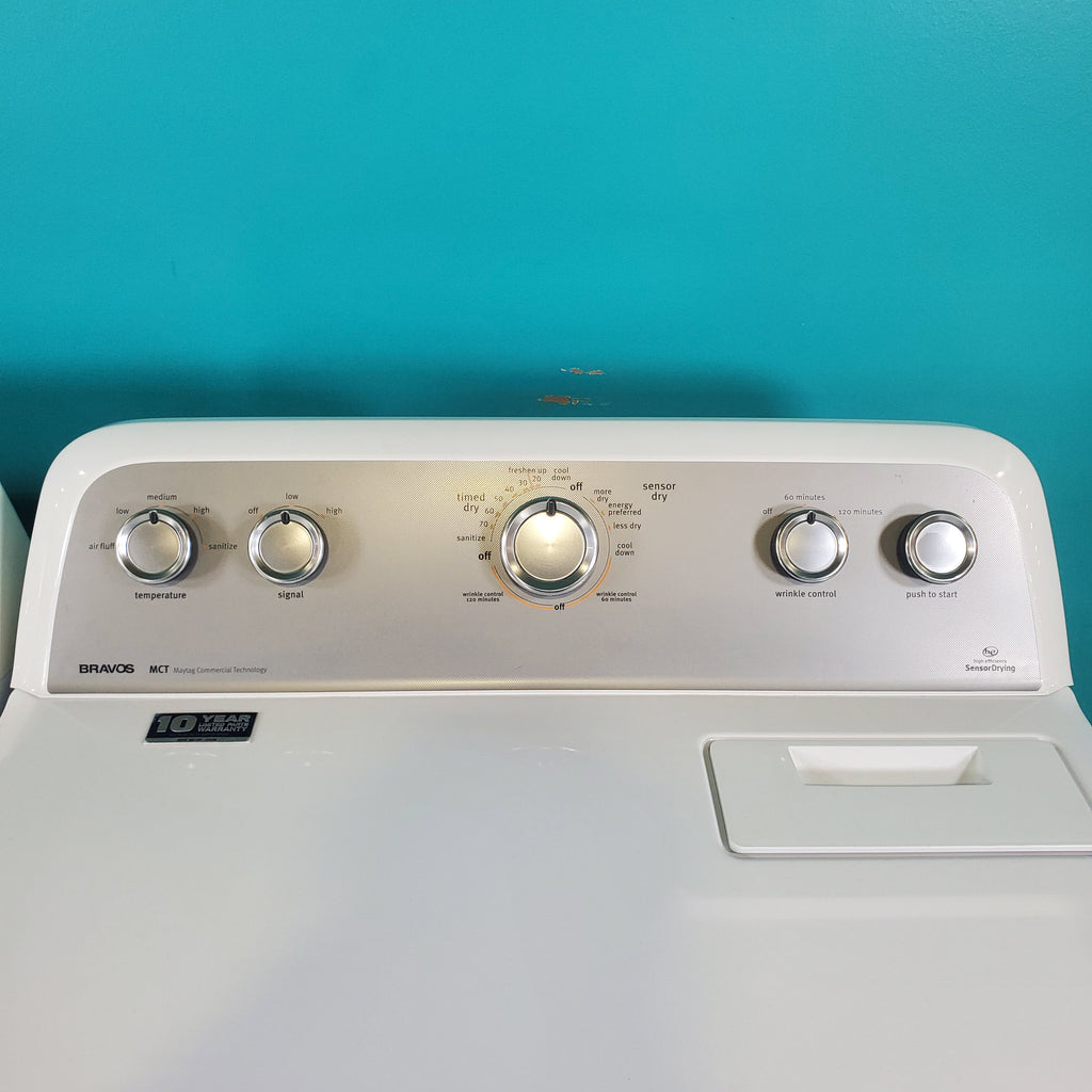 Pictures of Neu Elite Maytag Bravos High Capacity Impeller Washer & Gas Dryer Set: 4.3 cu. ft. High Capacity Impeller Washer With Extra Water Cycle / Option & 7.0 cu. ft. Gas Dryer With Auto Sensor Dry  - Certified Refurbished - Neu Appliance Outlet - Discount Appliance Outlet in Austin, Tx