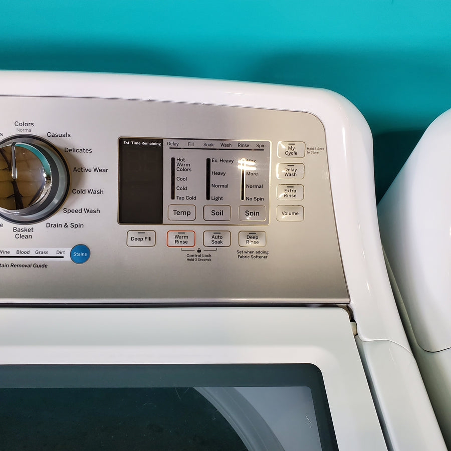 Neu Elite GE High Capacity Impeller Washer & Gas Dryer Set: 4.6 cu. ft. High Capacity Impeller Washer With Extra Water Cycle / Option & 7.4 cu. ft. Gas Dryer With Auto Sensor Dry - Certified Refurbished