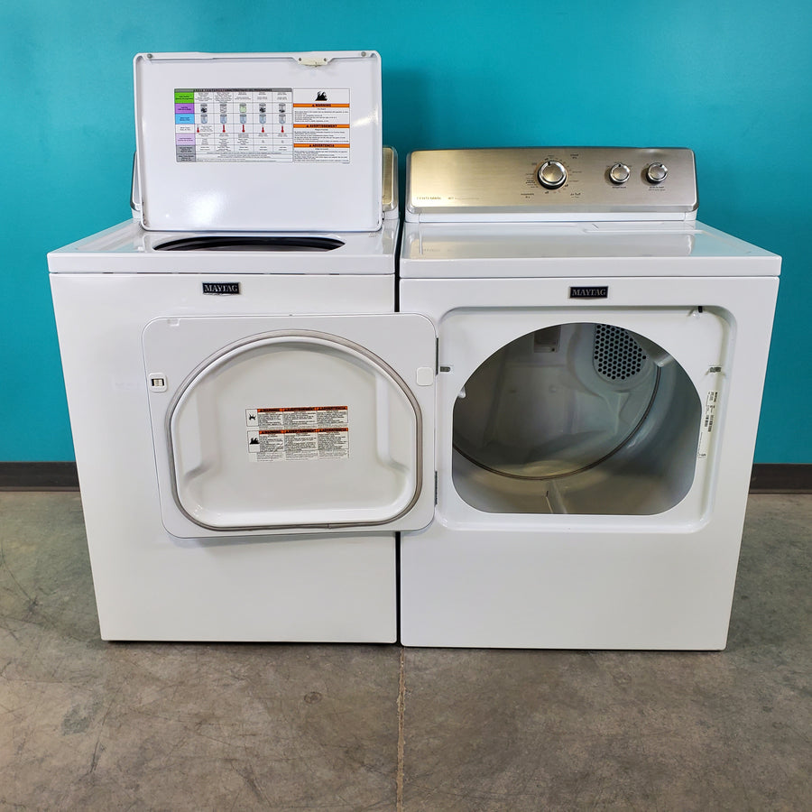 Neu Preferred Maytag High Capacity Impeller Washer & Gas Dryer Set: 3.8 cu. ft. High Capacity Impeller Washer With Extra Water Cycle / Option & 7.0 cu. ft. Gas Dryer With Auto Sensor Dry - Certified Refurbished