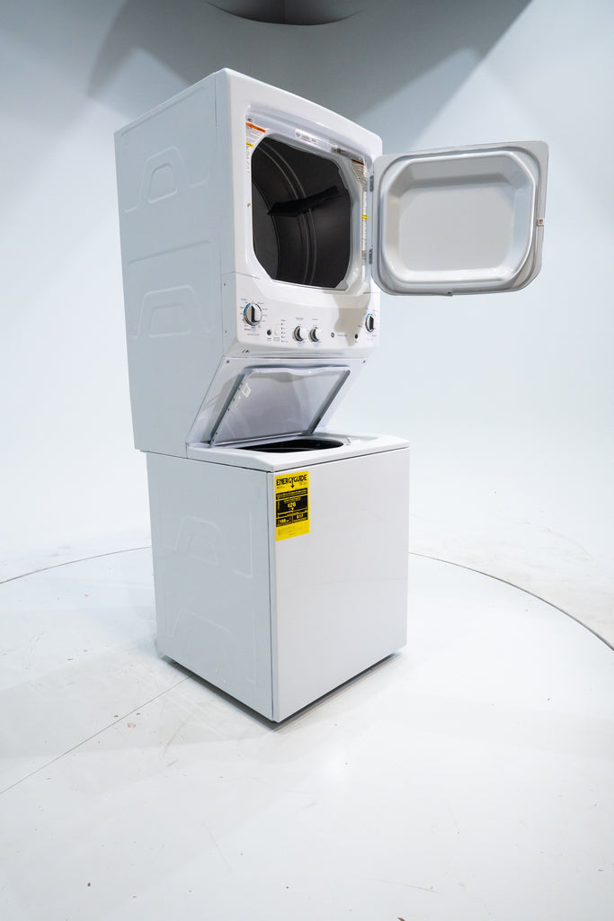 Pictures of GE Unitized Spacemaker® 3.8 cu. ft. Capacity Washer with Stainless Steel Basket and 5.9 cu. ft. Capacity Electric Dryer GUD27ESSMWW - New in Box - Neu Appliance Outlet - Discount Appliance Outlet in Austin, Tx