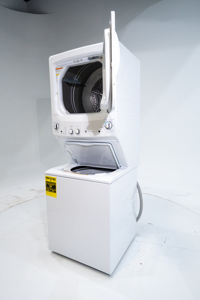 Pictures of GE Unitized Spacemaker® 3.8 cu. ft. Capacity Washer with Stainless Steel Basket and 5.9 cu. ft. Capacity Electric Dryer GUD27ESSMWW - New in Box - Neu Appliance Outlet - Discount Appliance Outlet in Austin, Tx