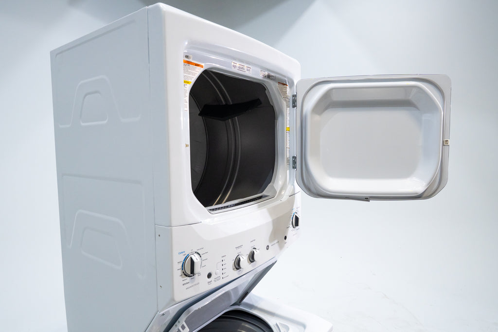 Pictures of GE Unitized Spacemaker® 3.8 cu. ft. Capacity Washer with Stainless Steel Basket and 5.9 cu. ft. Capacity Electric Dryer GUD27ESSMWW - New in Box - Neu Appliance Outlet - Discount Appliance Outlet in Austin, Tx