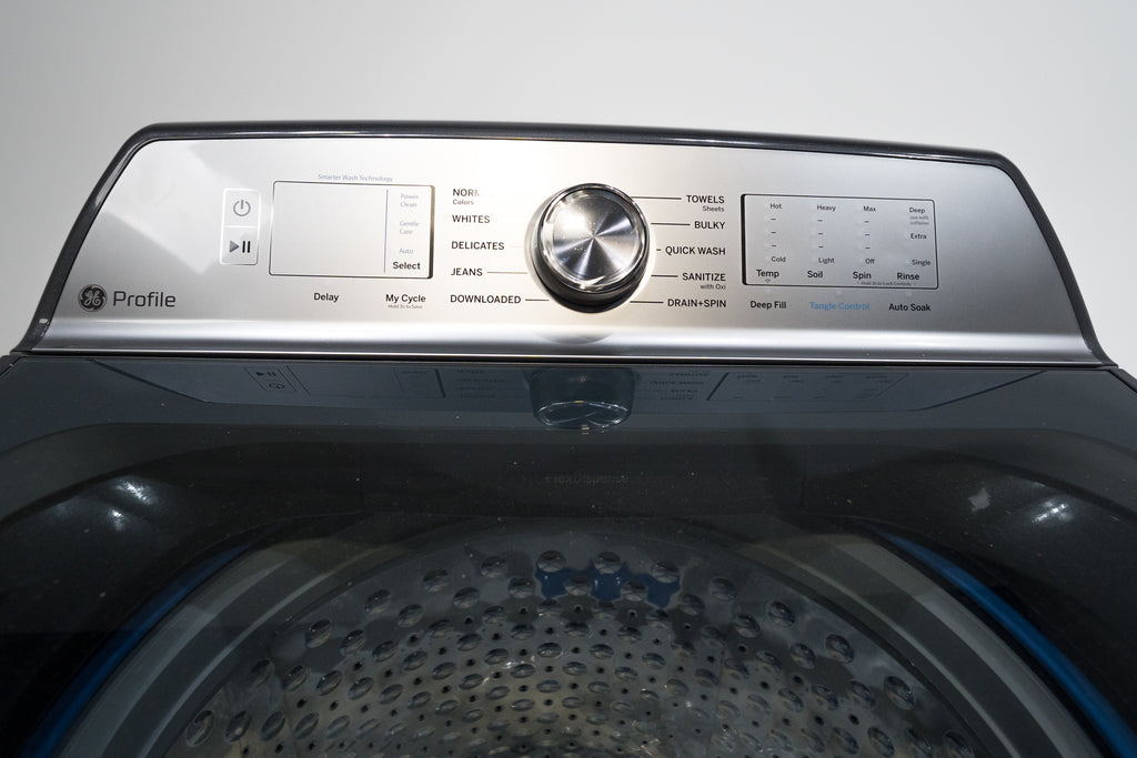 Pictures of GE Profile™ ENERGY STAR® 5.0 cu. ft. Capacity Washer with Smarter Wash Technology and FlexDispense™ PTW600BPRDG - New in Box - Neu Appliance Outlet - Discount Appliance Outlet in Austin, Tx