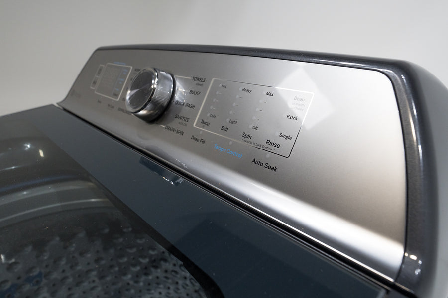 GE Profile™ ENERGY STAR® 5.0 cu. ft. Capacity Washer with Smarter Wash Technology and FlexDispense™ PTW600BPRDG - New in Box and GE Profile™ ENERGY STAR® 7.4 cu. ft. Capacity Gas Dryer with Sanitize Cycle and Sensor Dry GE9874G - PTD60GBPRDG - New In Box