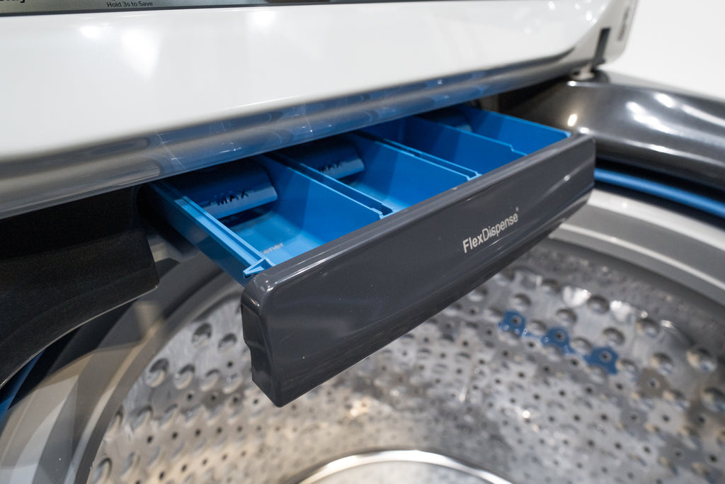 Pictures of GE Profile™ ENERGY STAR® 5.0 cu. ft. Capacity Washer with Smarter Wash Technology and FlexDispense™ PTW600BPRDG - New in Box - Neu Appliance Outlet - Discount Appliance Outlet in Austin, Tx