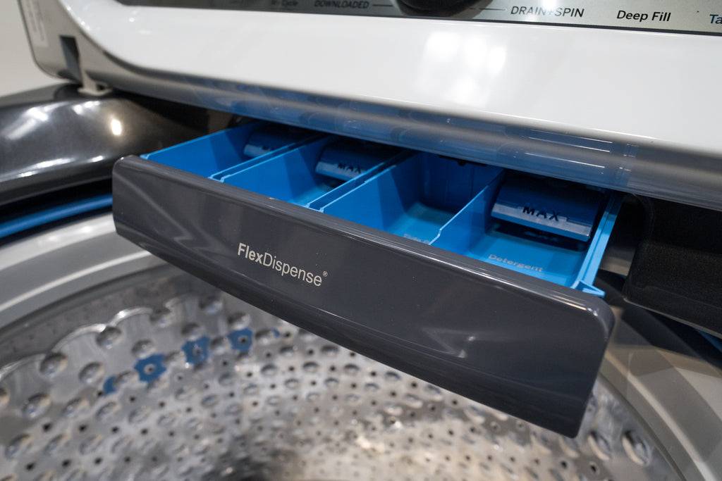 Pictures of GE Profile™ ENERGY STAR® 5.0 cu. ft. Capacity Washer with Smarter Wash Technology and FlexDispense™ PTW600BPRDG - New in Box - Neu Appliance Outlet - Discount Appliance Outlet in Austin, Tx