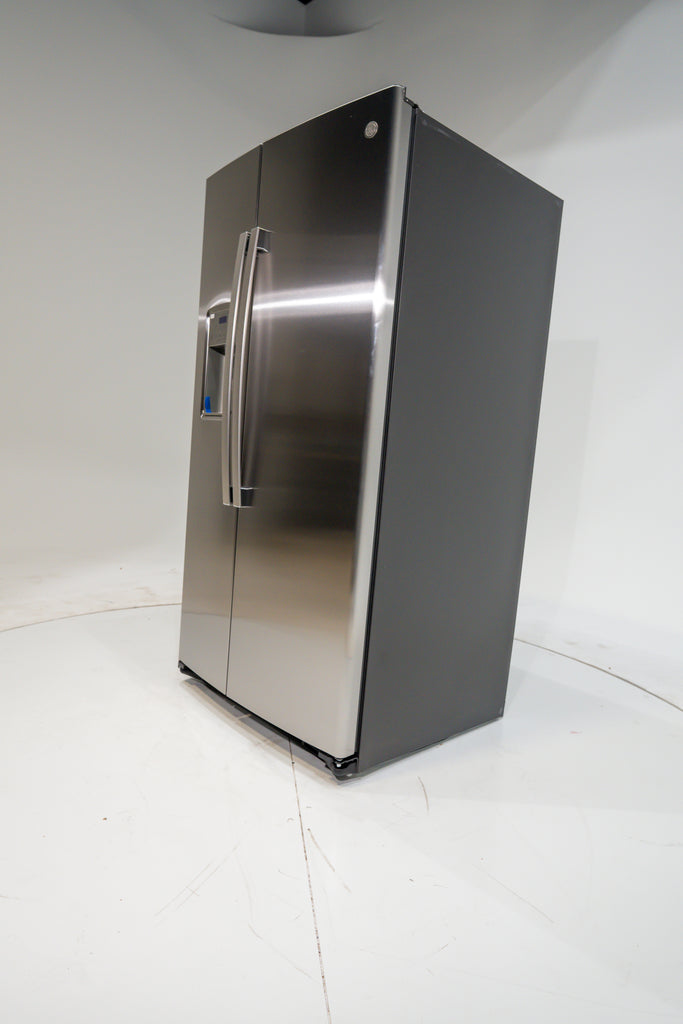 Pictures of GE 25.1 Cu. Ft. Fingerprint Resistant Side-By-Side Refrigerator GSS25IYN - New in Box - Neu Appliance Outlet - Discount Appliance Outlet in Austin, Tx