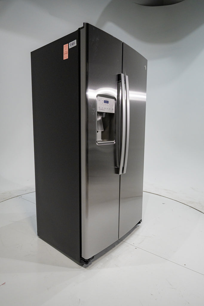 Pictures of GE 21.8 Cu. Ft. Counter-Depth Fingerprint Resistant Side-By-Side Refrigerator GZS221YN - New in Box - Neu Appliance Outlet - Discount Appliance Outlet in Austin, Tx